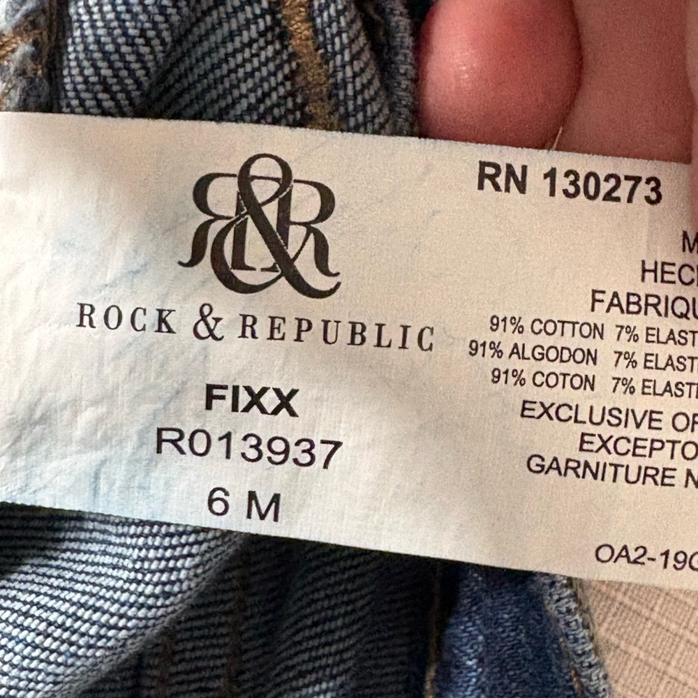 Rock & Republic Fixx Skinny Jeans Women’s Blue Denim- Size 6 M - Picture 6 of 10